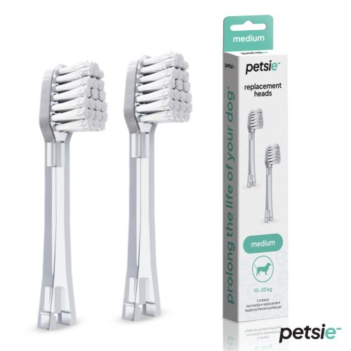 2db pótfej Petsie kutyafogkeféhez (M méret -10-20kg)